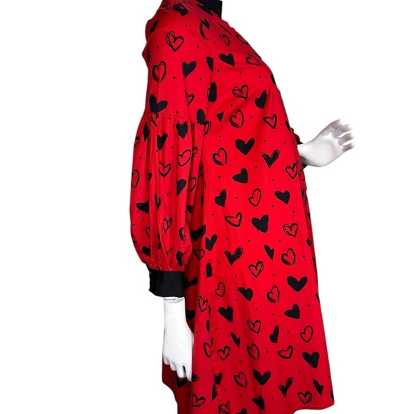 Valentines New York & Company Hearts Dress Size Medium Red & Black.  #316 - Picture 7 of 13